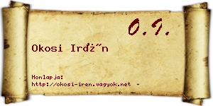 Okosi Irén névjegykártya